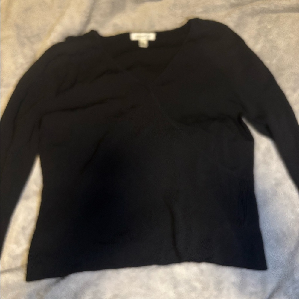 Coldwater Creek Black V-Neck Sweater